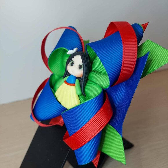 Warrior Princess Vibes! Handmade Mulan-Inspired Hair Bow - Picture 2 of 3